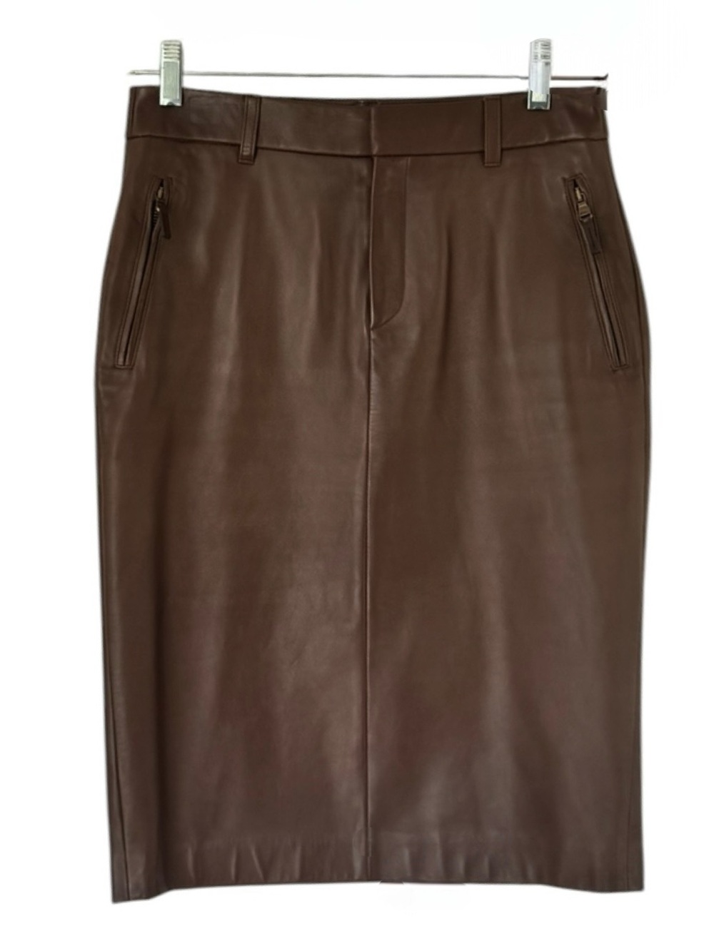Ralph Lauren Black Label Lamb Leather Skirt